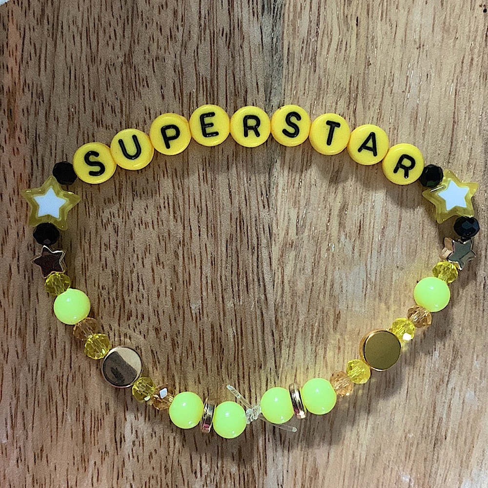 5 for $20 Taylor Swift Handmade Friendship Beaded Bracelet
“Superstar”